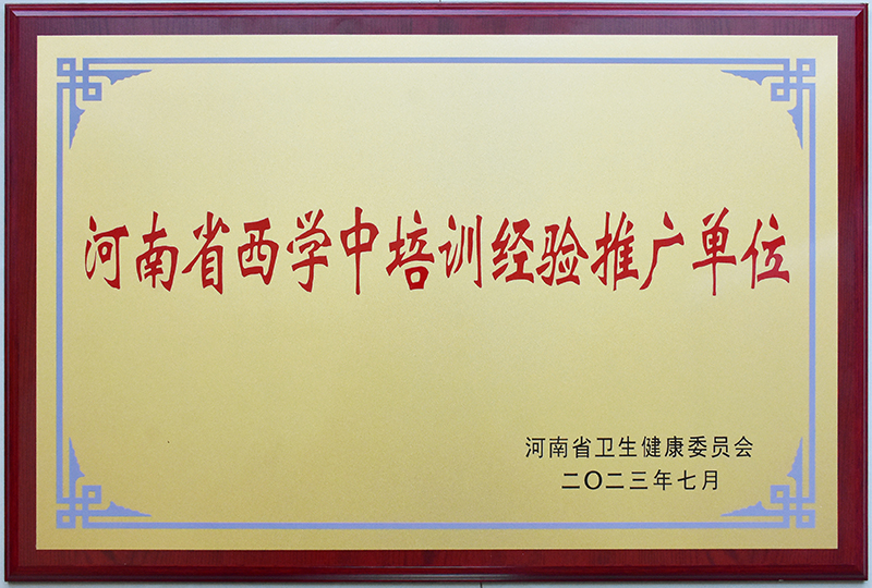河南省西学中培训经验推广单位